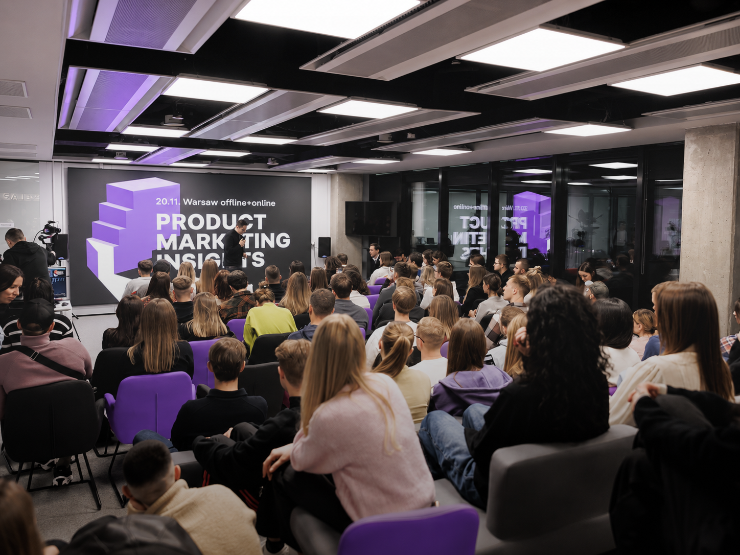 Skelar event space in Warsaw, audience view
